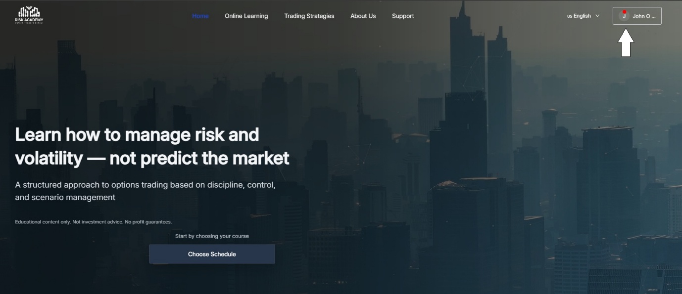 Risk Academy profile red email verification indicator