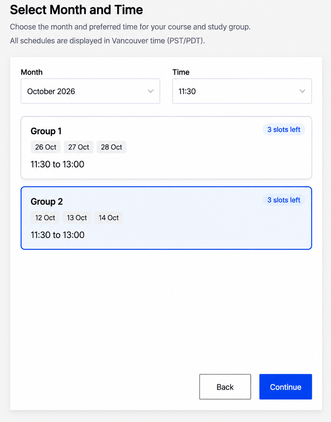 Intermediate Level 3 available groups
